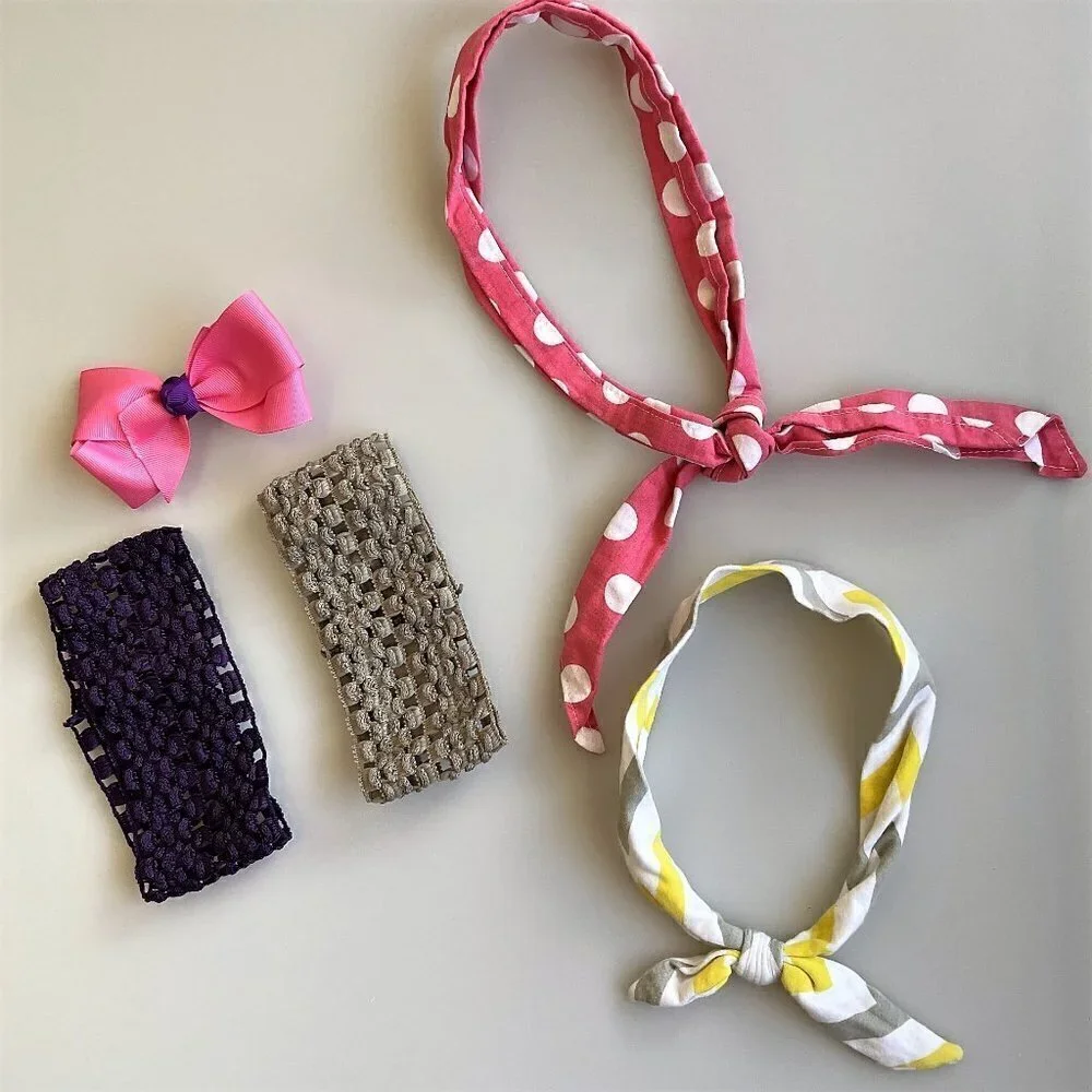 BANDANA BOW HEADBAND LOT OF  5